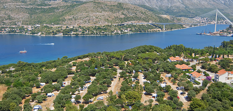 Camping Solitudo aus der Luft aufgenommen